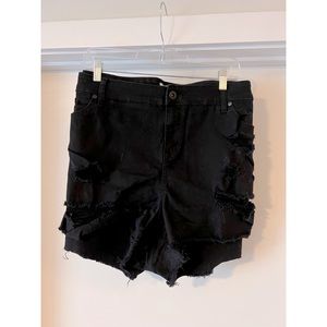 Torrid Black Distressed Jean Shorts- Sz 26